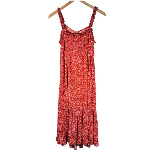 Indigo Rose Size PL Floral Maxi Dress Prairie Cottage Western Bow Ruffle - Picture 2 of 8